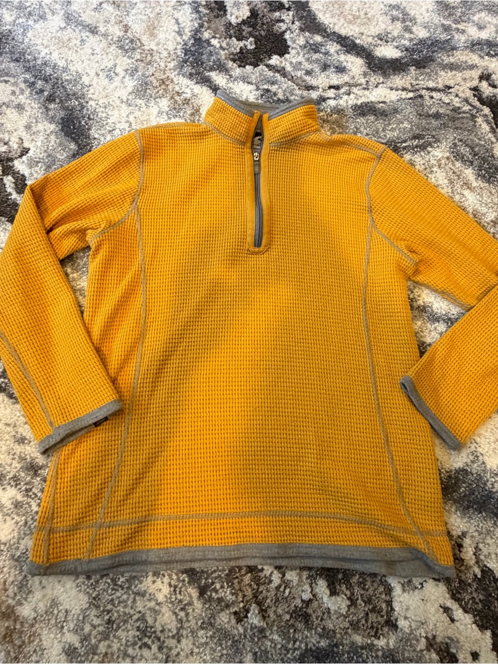 Storm Creek Women’s Waffle Knit 1/4 Zip Pullover Mustard Yellow XL